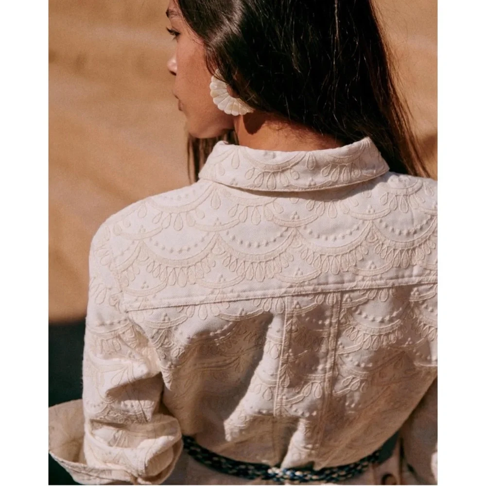 Sezane Cream Textured Jacket - Picture 11 of 16